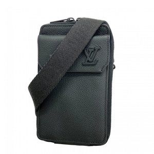 Louis Vuitton Aerogram Shoulder Bag with Phone Pouch M57089 Black Men's P1160877